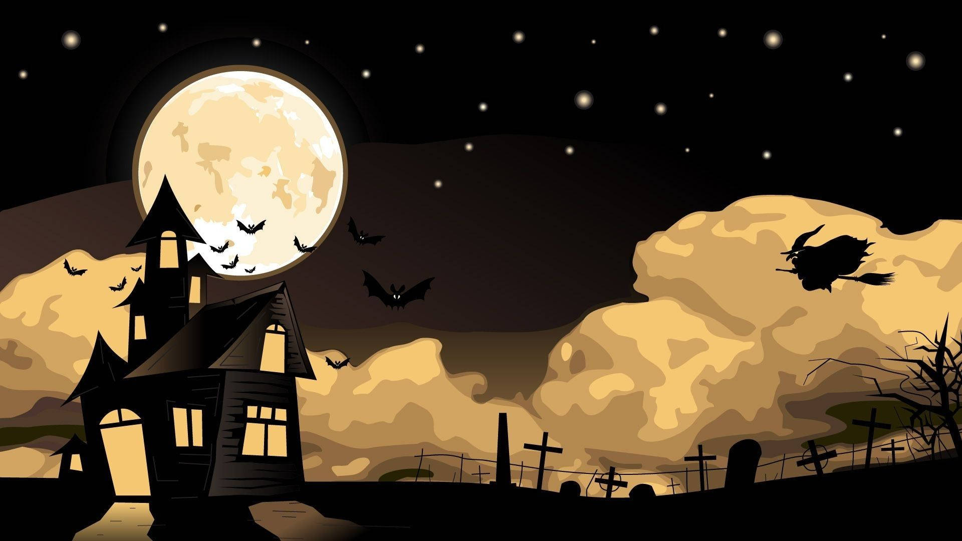 Sarjakuva-Halloween Kammottava Kartano Taustakuvat