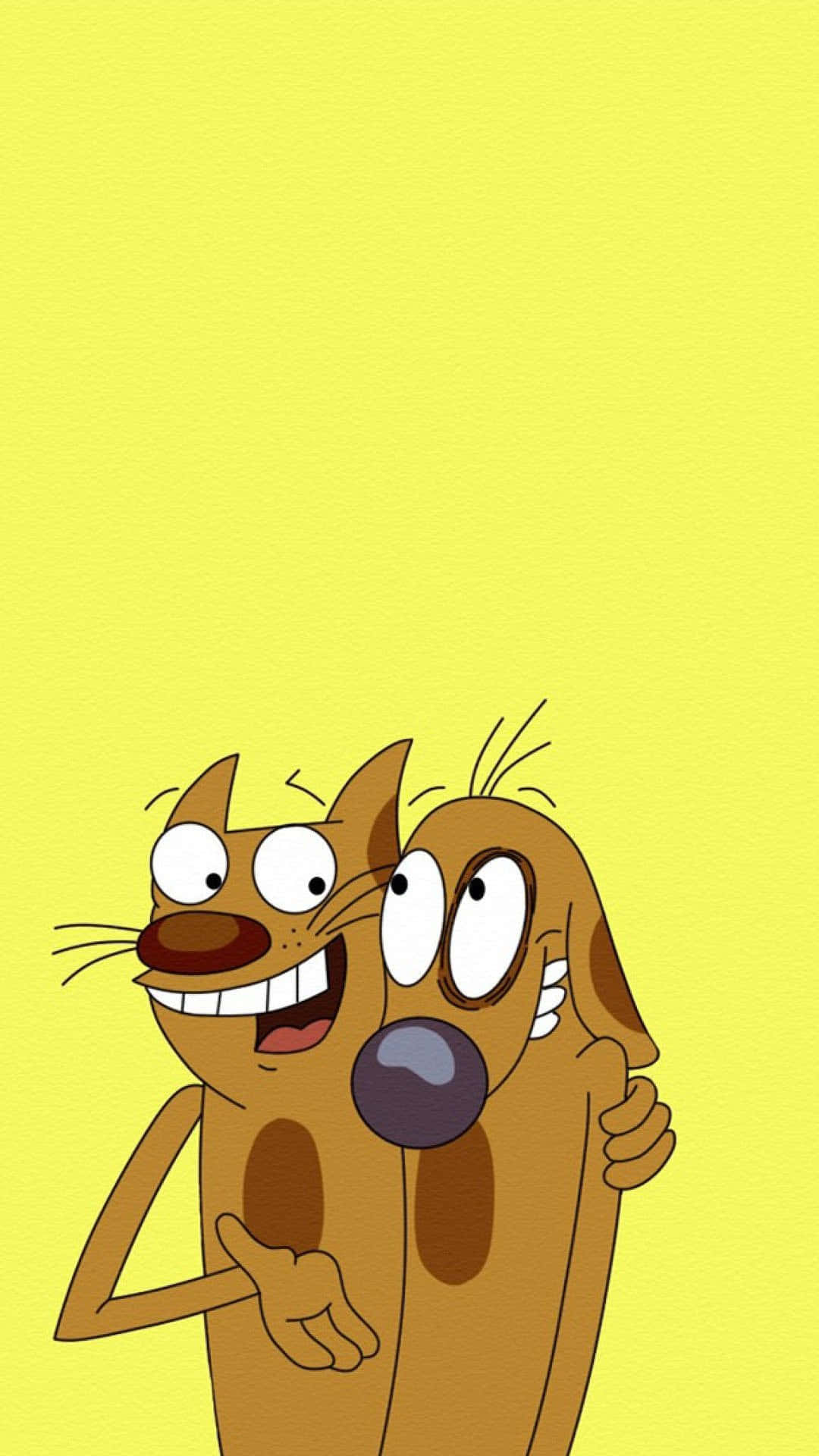 Sarjakuvamainen Catdog-estetiikka iPhone Taustakuvat
