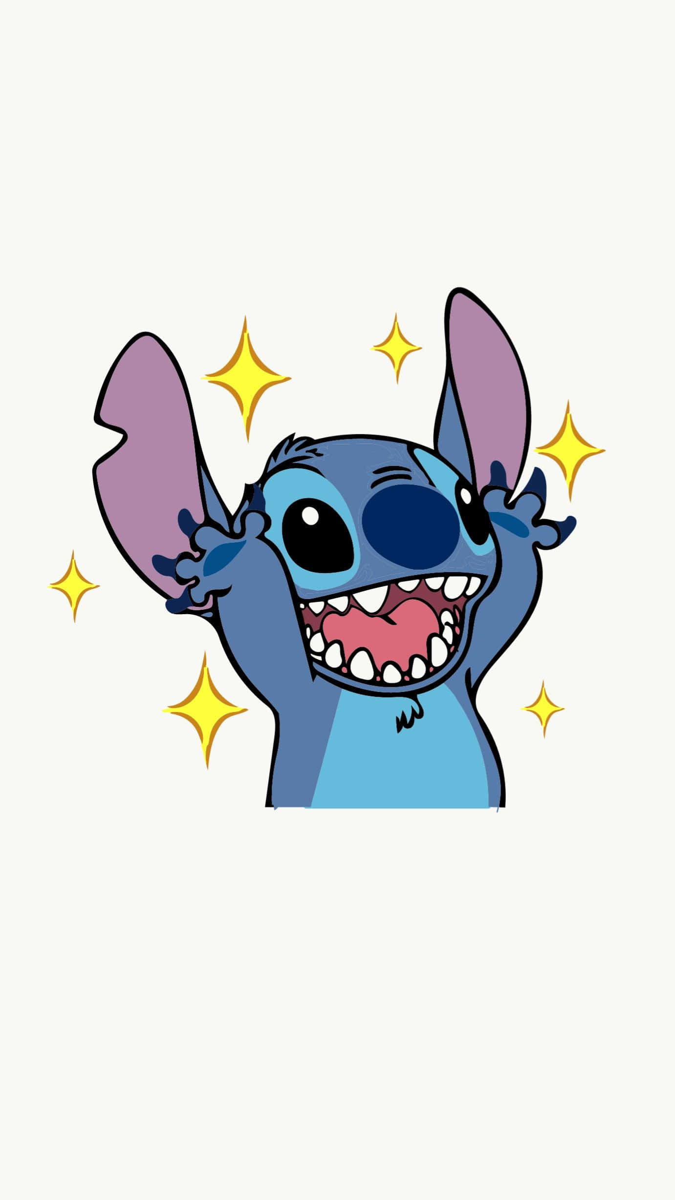 Sarjakuvamainen Stitch-estetiikka iPhone Taustakuvat