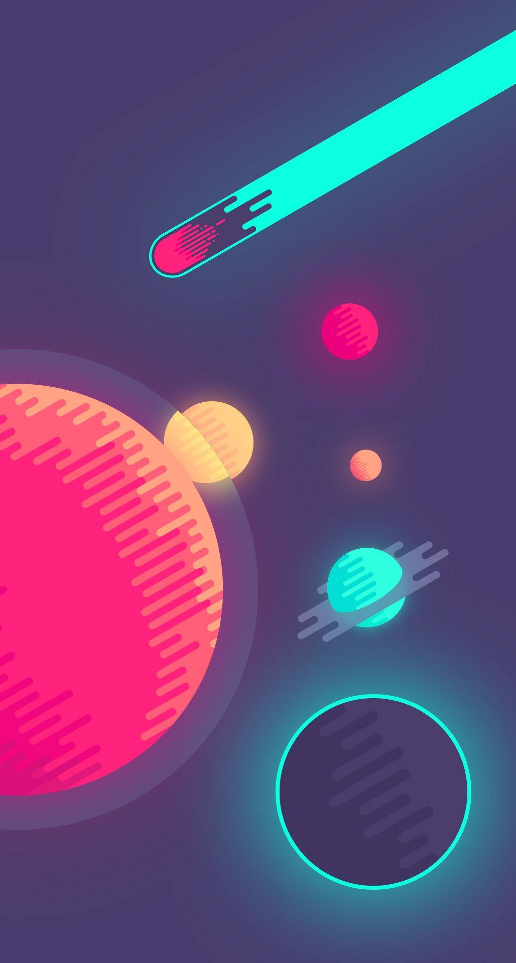 Sarjakuvamaiset neonplaneetat indie-puhelimeen Taustakuvat