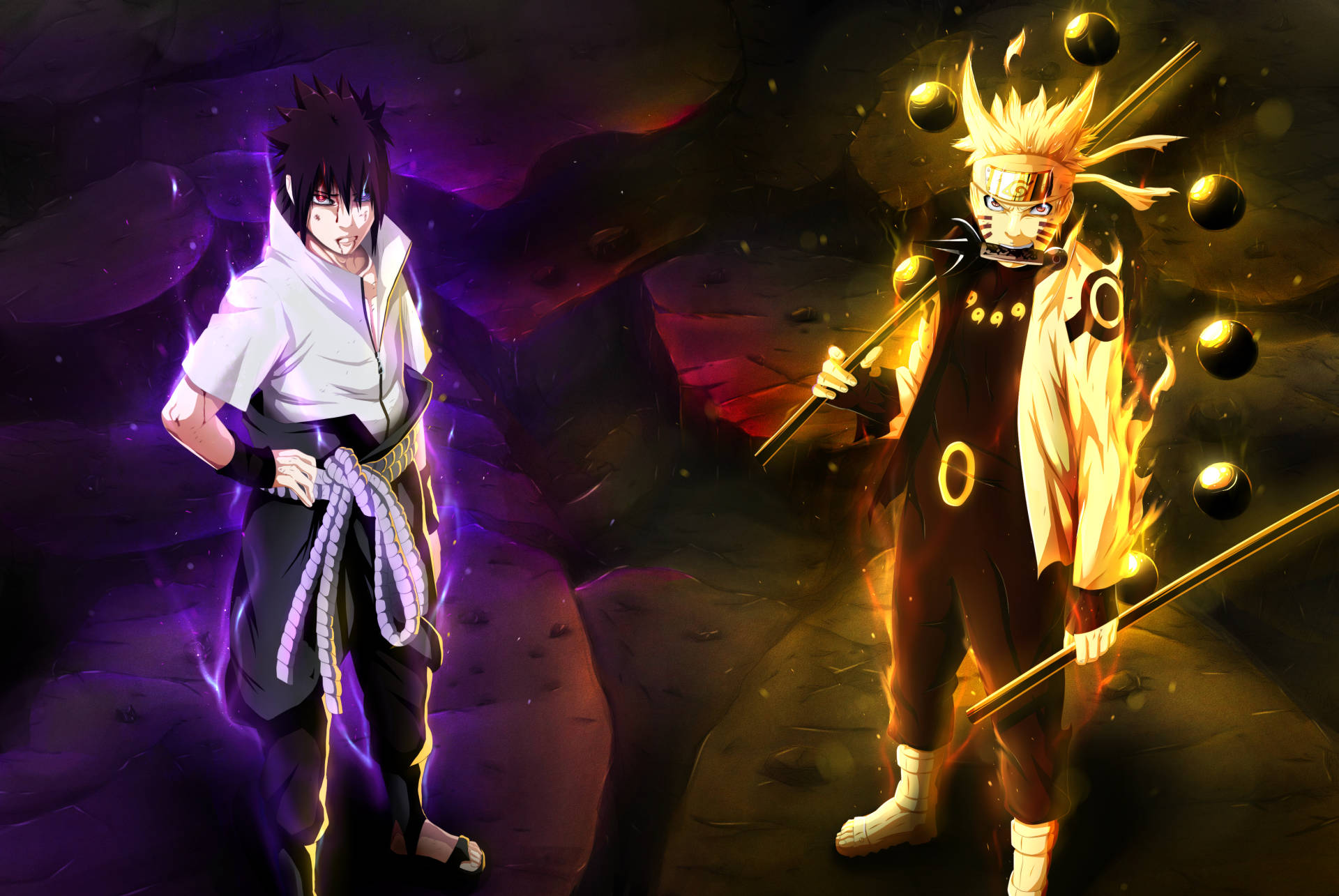 Sasuke ja Naruto kuuden polun tilassa -kannettavan taustakuva Taustakuvat