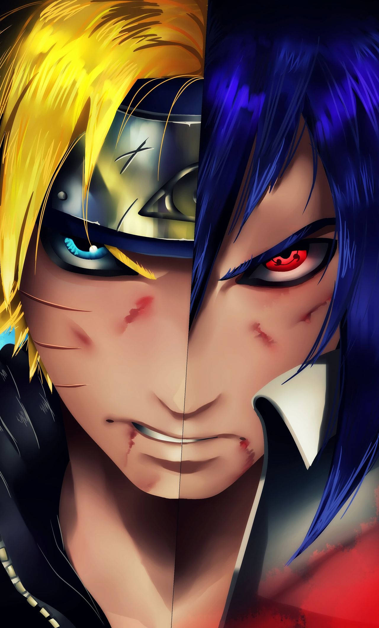 Sasuke Naruto iPhonelle puolikas digitaalinen maalaus Taustakuvat