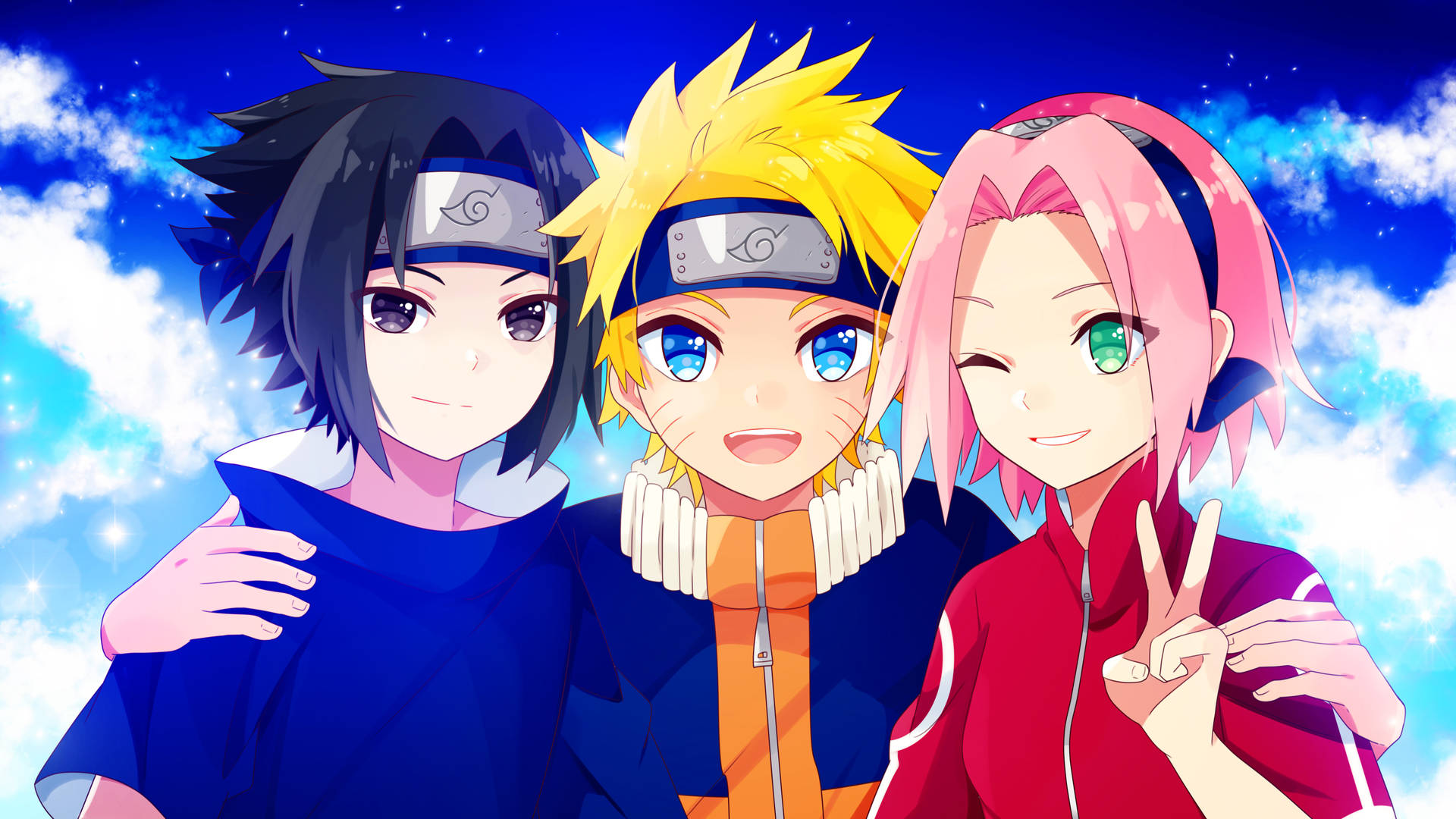 Sasuke, Naruto ja Sakura 4K Taustakuvat
