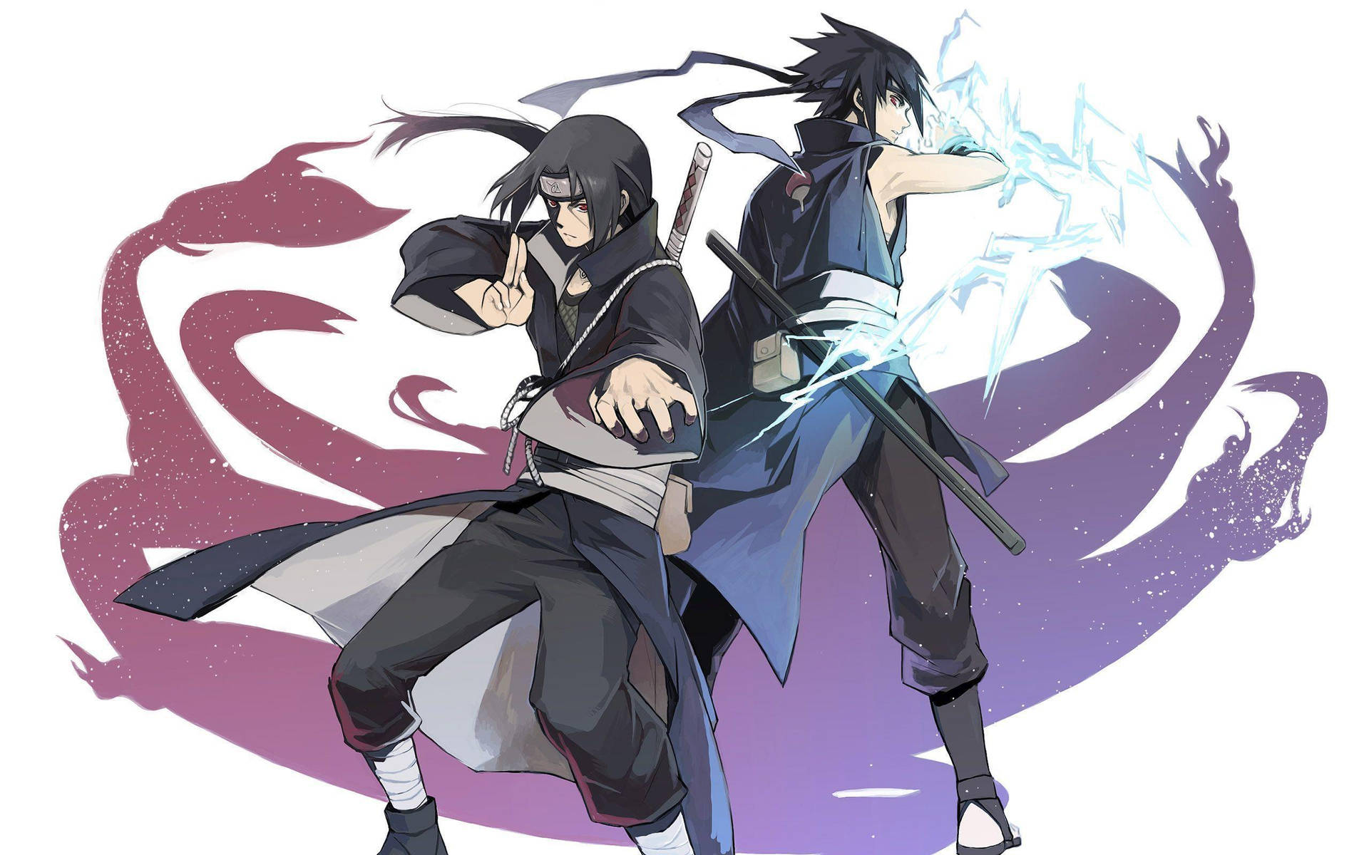 Sasuke Uchiha chidori-tekniikka, salamajutsu, jossa salamachakraa käsissä.