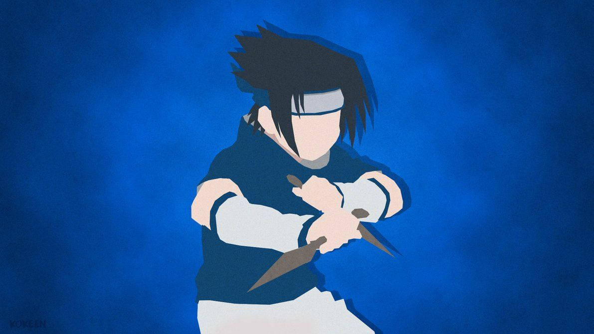 Sasuke Uchiha kuninkaansinisessä taideteoksessa Taustakuvat