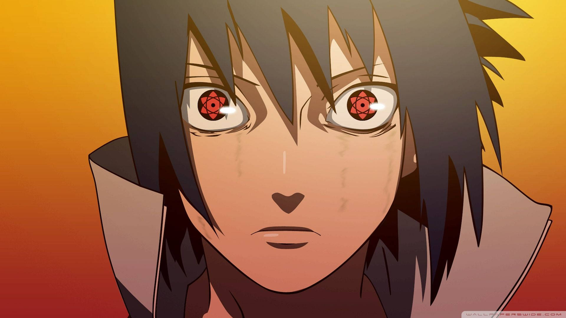 Taustakuva Sasuke Uchihasta, joka esittelee Mangekyou Sharingan -kykyä. — Cool anime GIF Taustakuvat