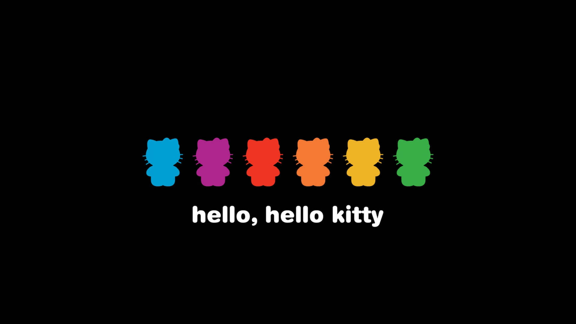 Sateenkaari mustalla Hello Kitty Taustakuvat