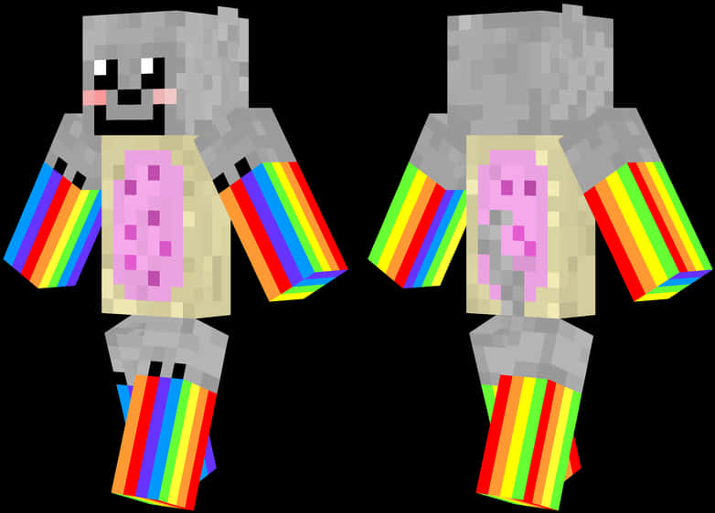 Sateenkaarikäsivartinen Minecraft-iho Taustakuvat
