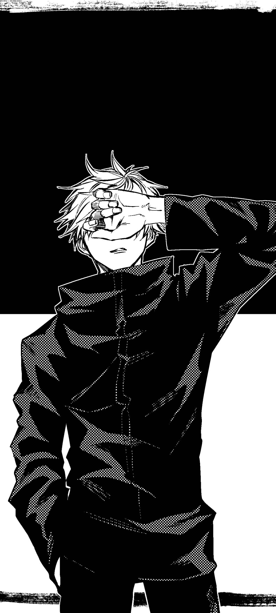 Satoru Gojo mustavalkotaide Jujutsu Kaisen -puhelin Taustakuvat