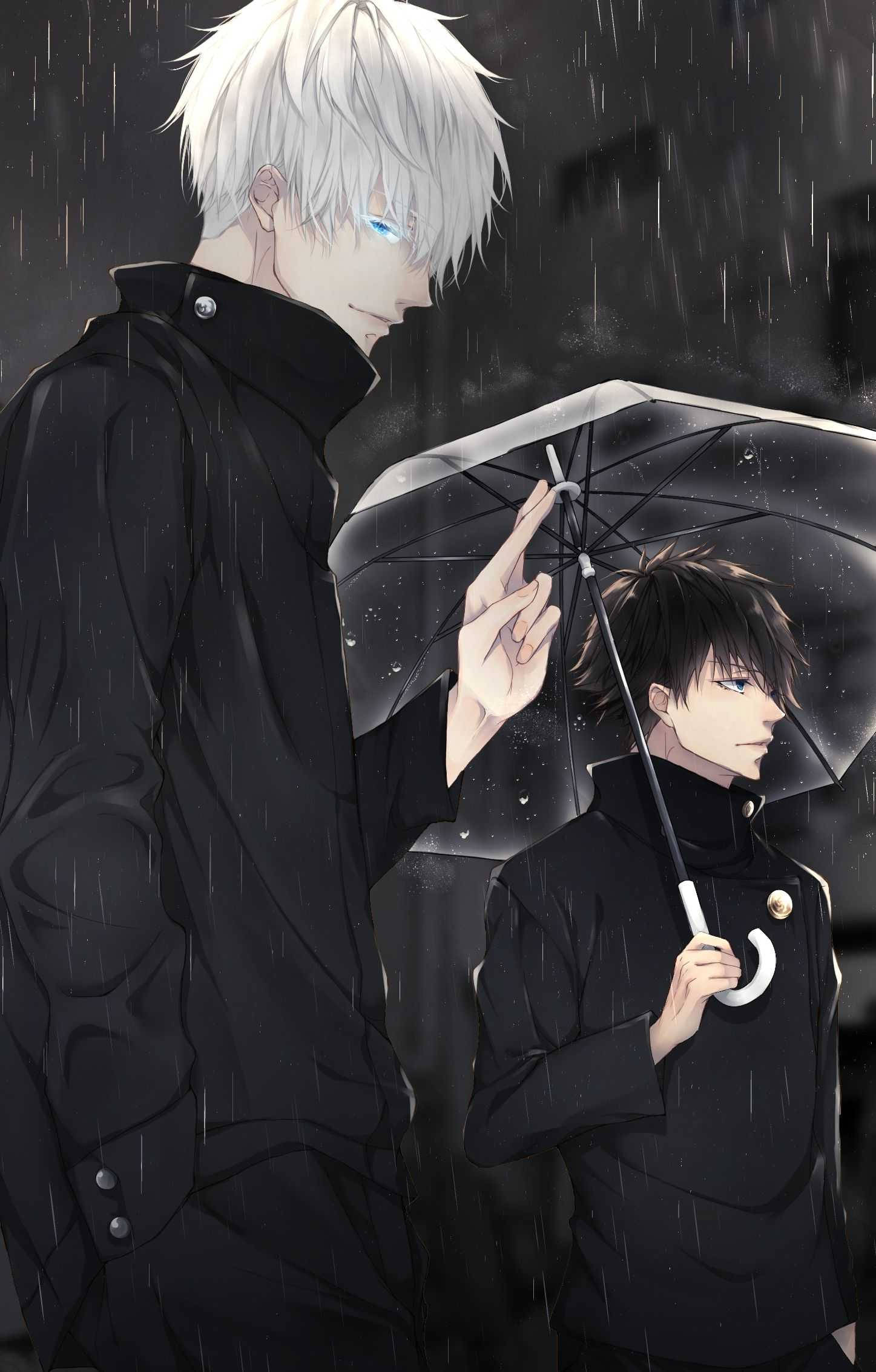 Satoru ja Megumi Jujutsu Kaisen puhelin pimeä sateinen Taustakuvat