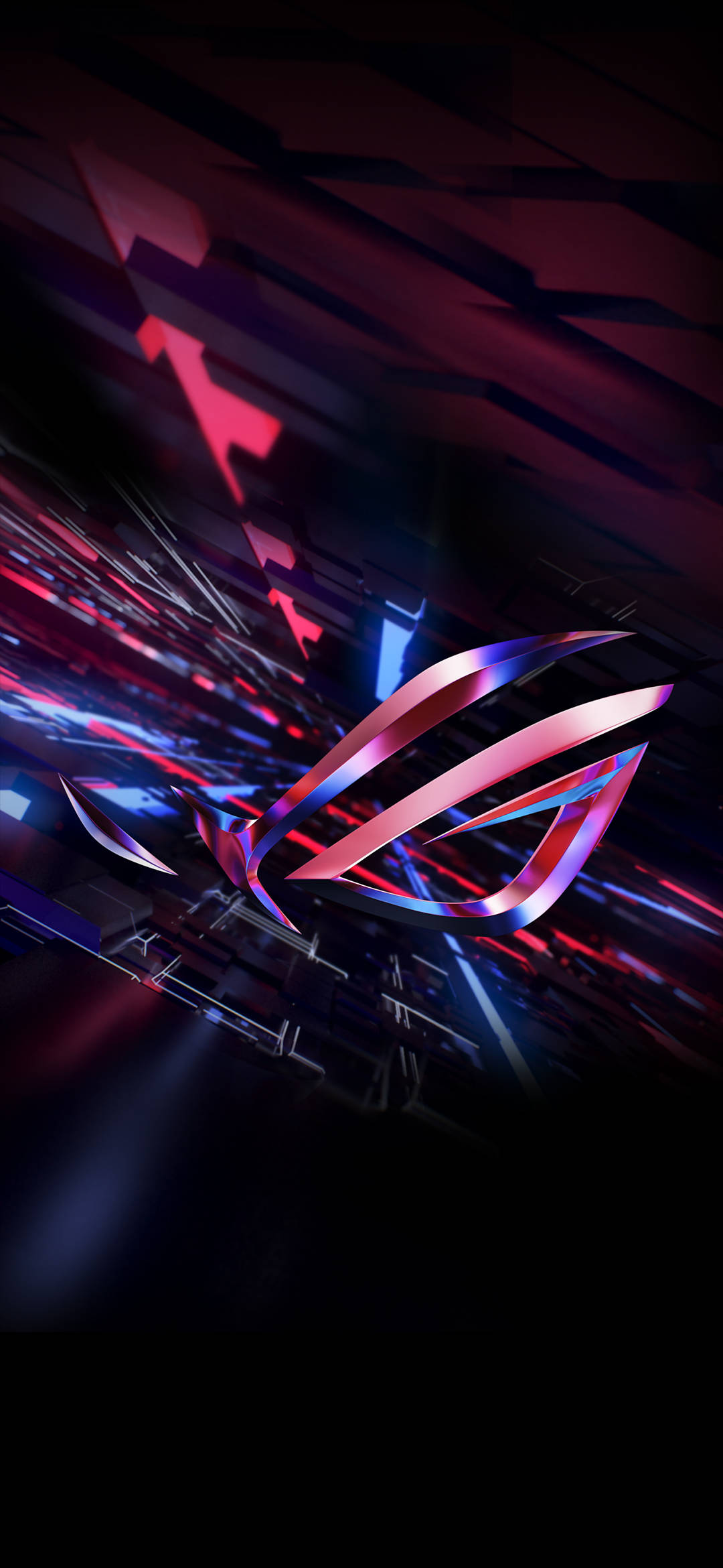 Säväyttävä punainen 3D Asus ROG-puhelin hehkuvalla logolla Taustakuvat