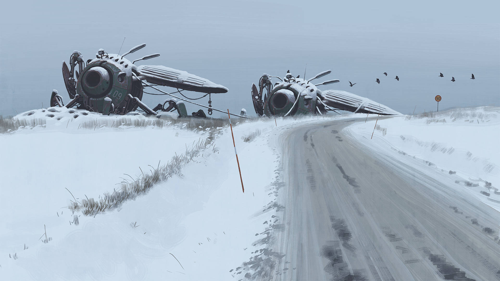 Sci-Fi-maisema pod-haarniskoilla Taustakuvat