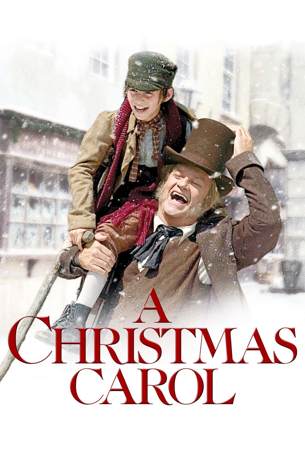 Scrooge kokee sydämenmuutoksen Charles Dickensin Joululaulussa Taustakuvat