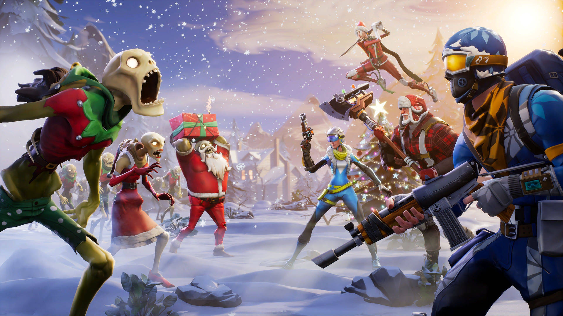 Save the World -tila Fortnitessa, jouluversio HD -taustakuva