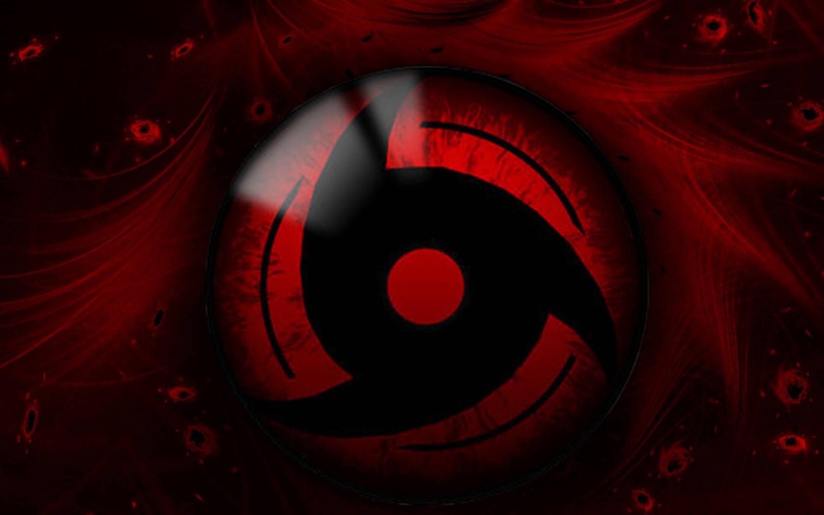 Sharingan elävä punainen esteettinen aalto ja hiukkaset Taustakuvat