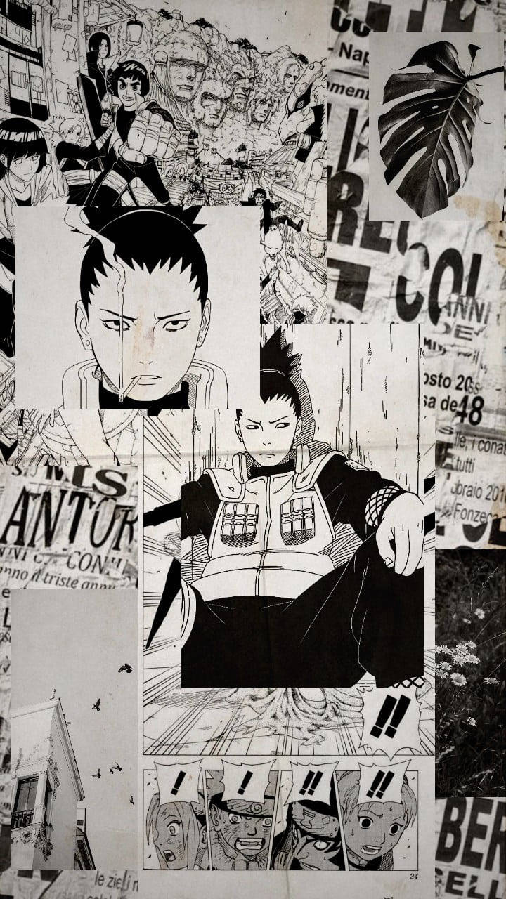Shikamaru Naruto Anime Mustavalkoinen iPhone Taustakuvat