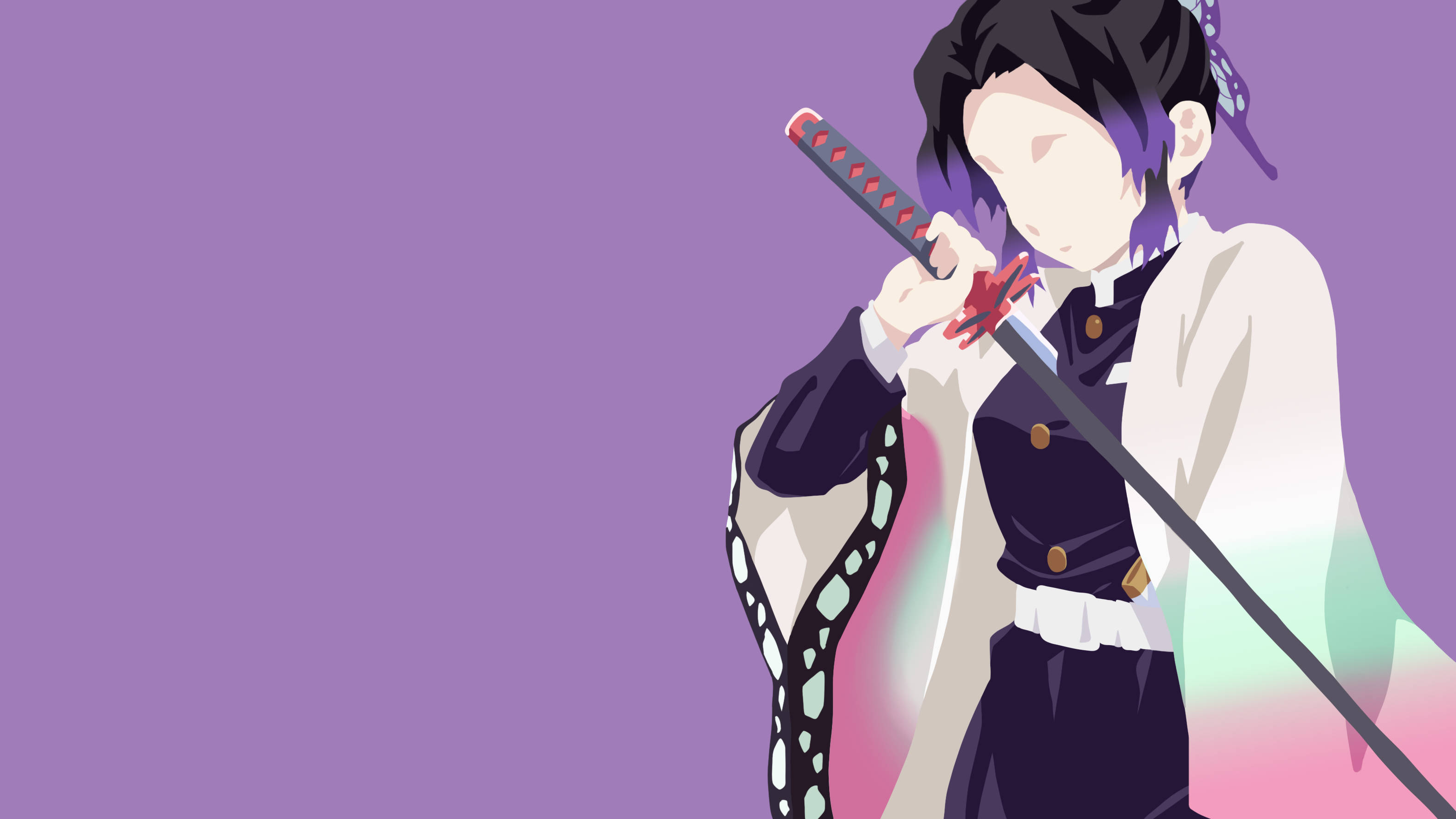 Shinobu Kocho Minimalistinen Anime Taustakuvat