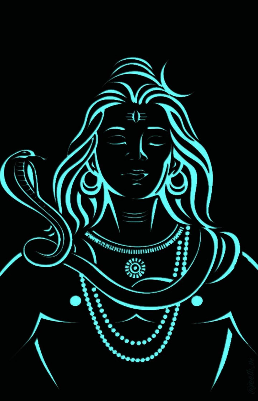Shiva Mahakalin jumala neon-HD-kuvana Taustakuvat