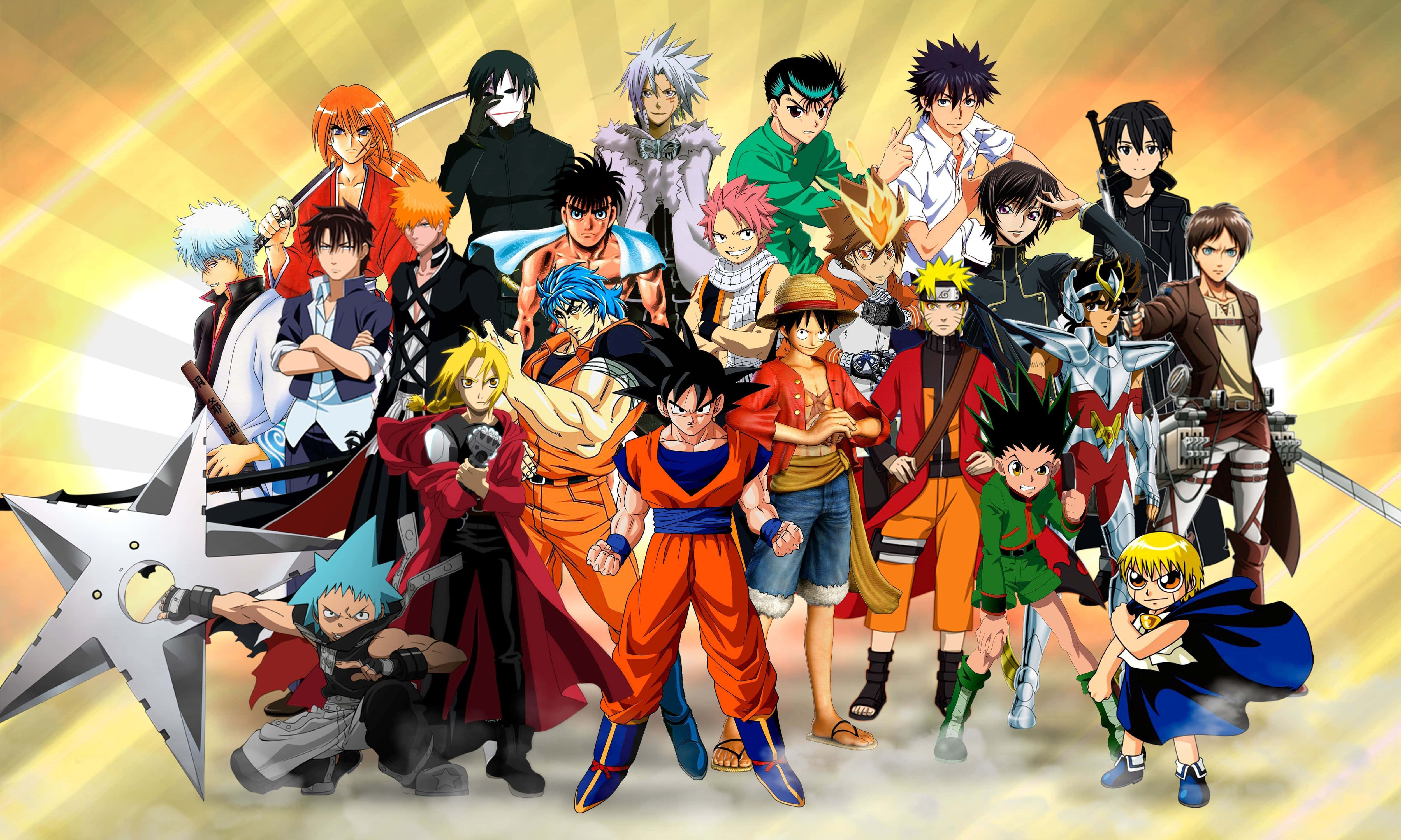 Shonen-anime-ryhmä Taustakuvat