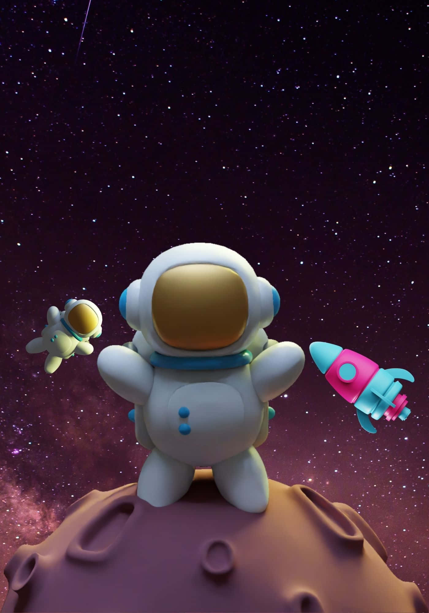 Siisti 3D-avaruusastronautti taustakuva Taustakuvat
