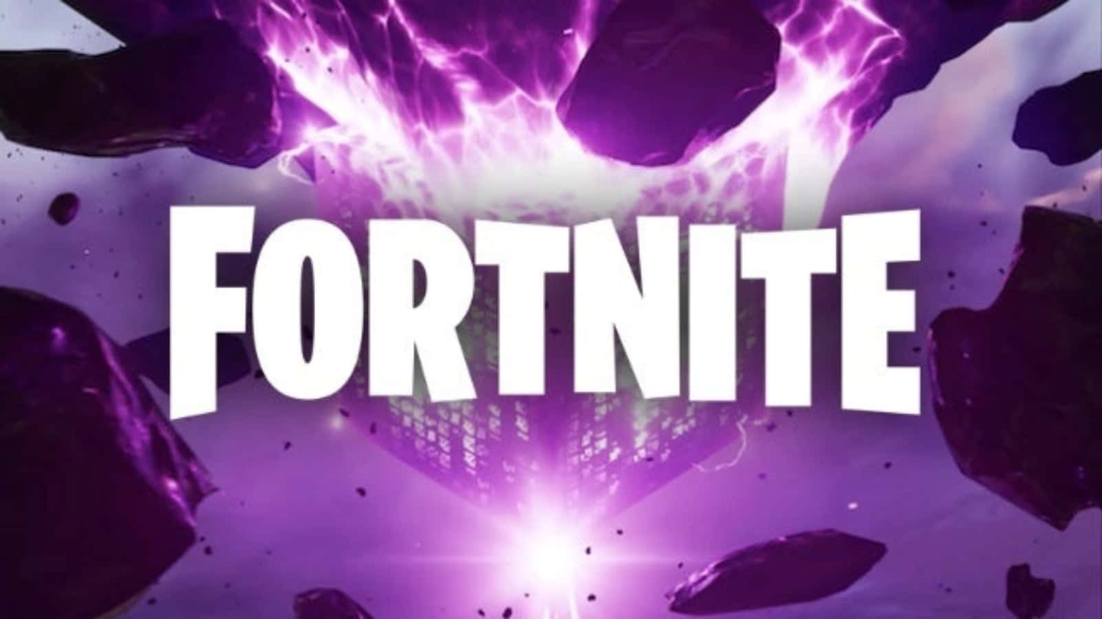 Siisti Fortnite-logo ja violetit sähköiskut Taustakuvat