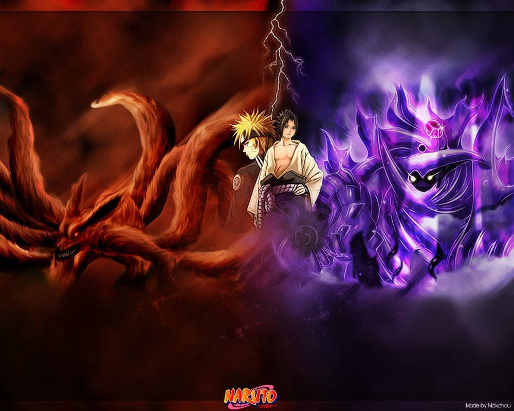 Siisti Naruto Kurama ja Susanoo Taustakuvat