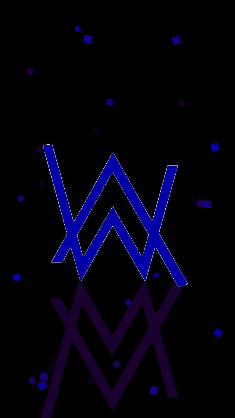 Silmäänpistävä sininen ja musta Alan Walker -logo Taustakuvat