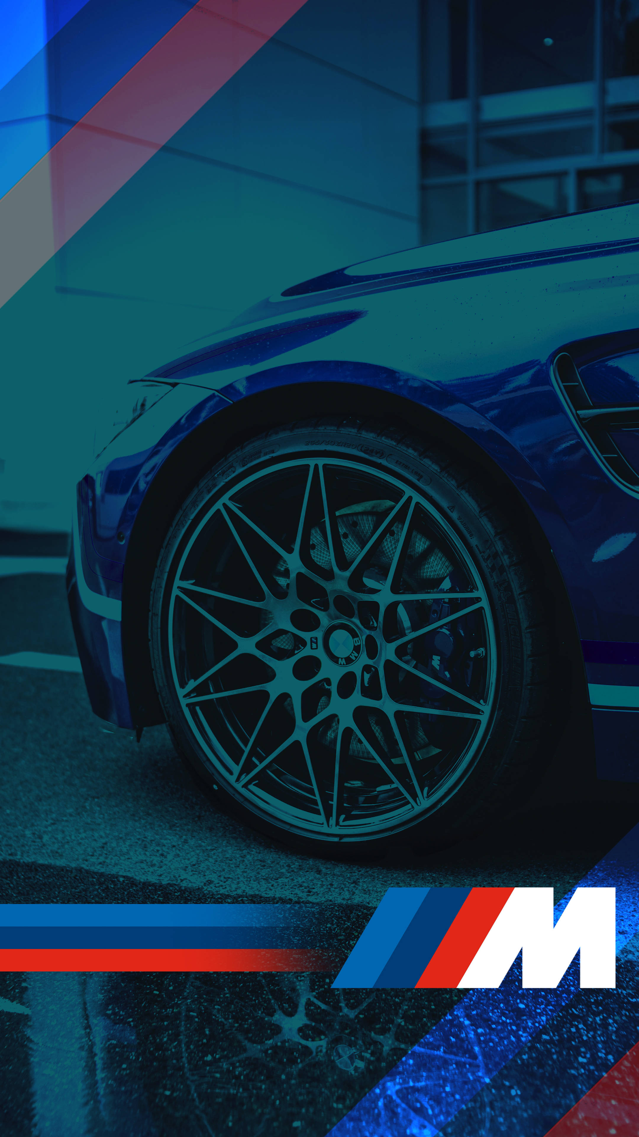 Sininen autonrengas BMW M -logo Taustakuvat