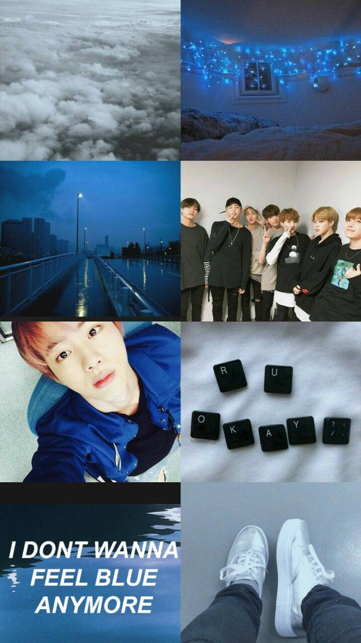 Sininen BTS Aesthetic Jin Taustakuvat