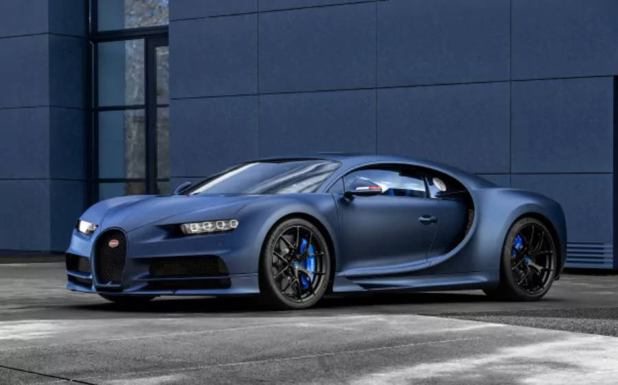 Sininen Bugatti Chiron 4K Taustakuvat