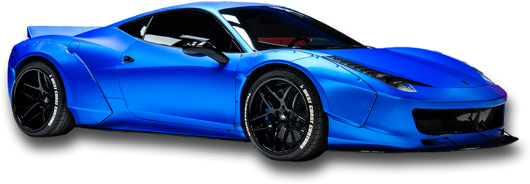 Sininen Ferrari-urheiluauto eristettynä Taustakuvat