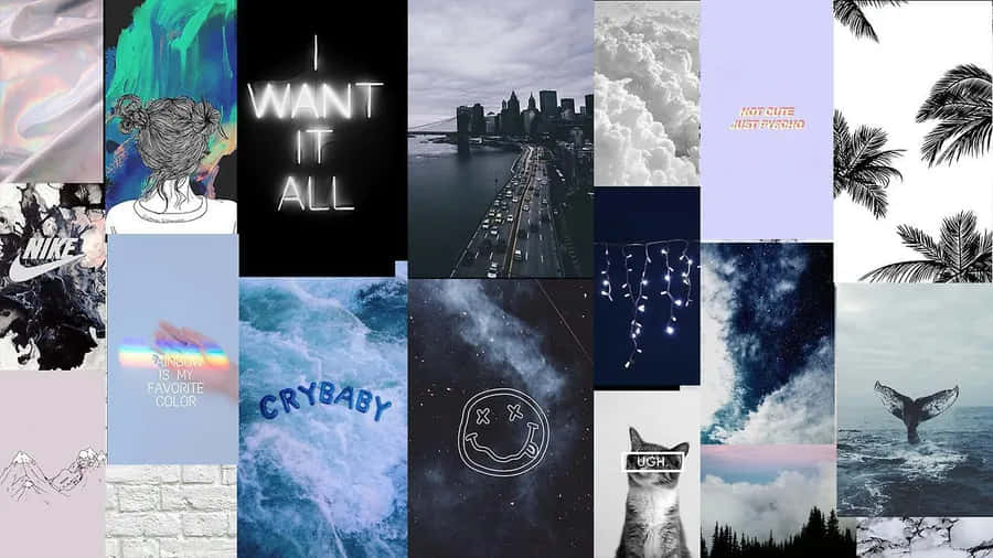 Sininen grunge-estetiikka -taustakuva Taustakuvat
