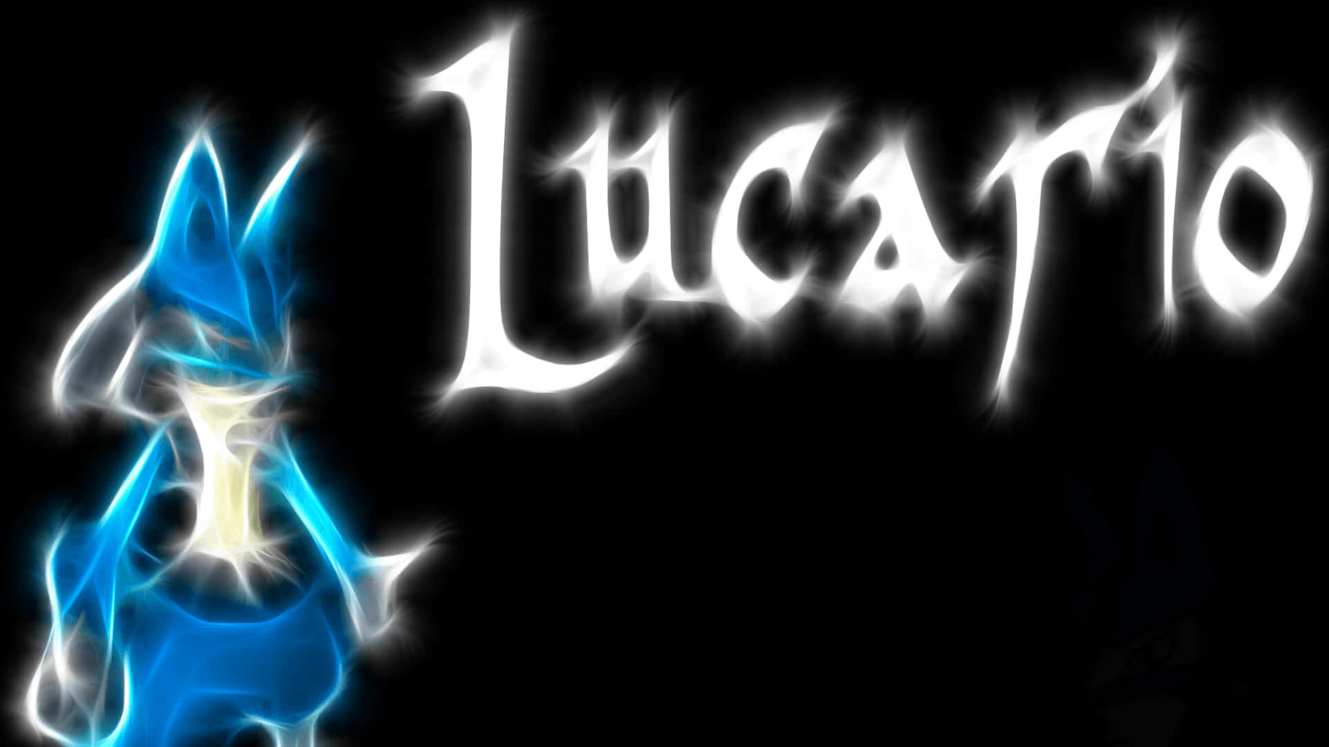 Sininen ja valkoinen hehkuva Pokemon Lucario Taustakuvat
