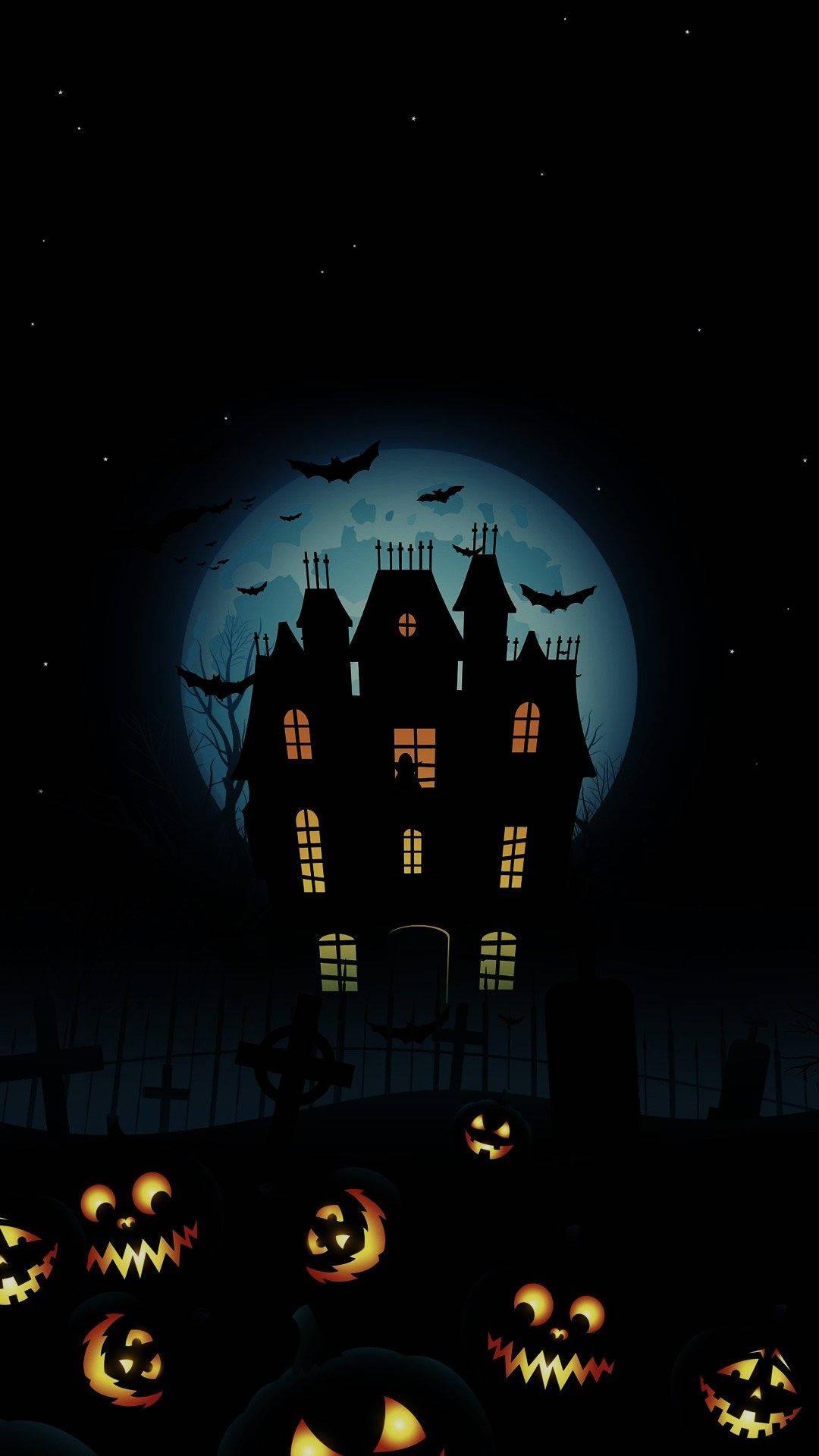 Sininen kuu Halloween iPhone Taustakuvat