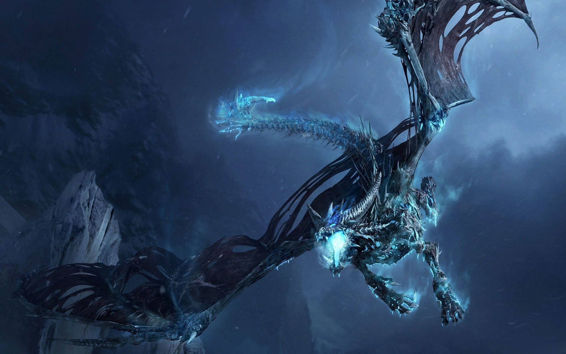 Sininen lohikäärme Sindragosa World of Warcraftista Taustakuvat