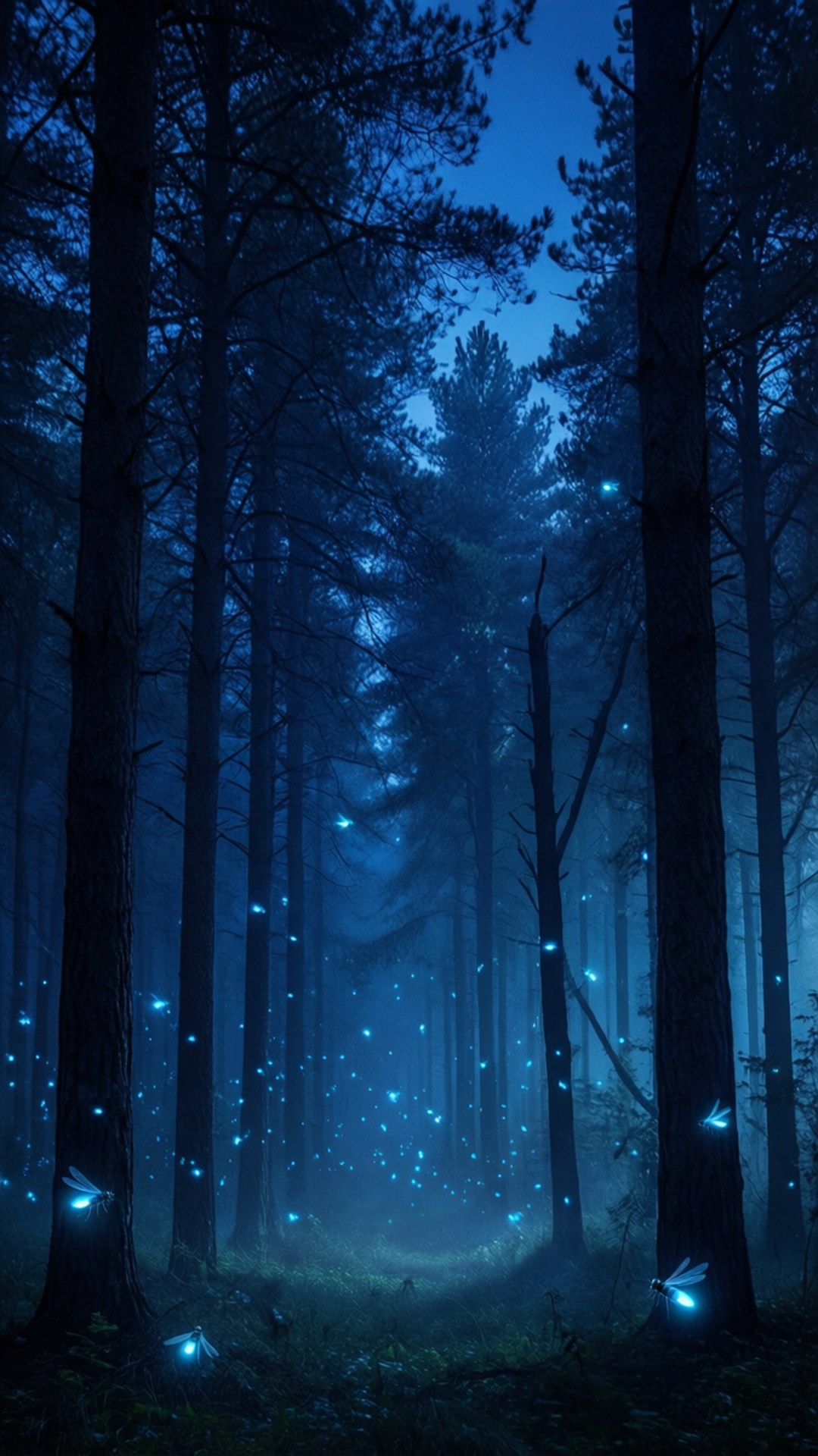 Sininen lumottu metsä Taustakuvat