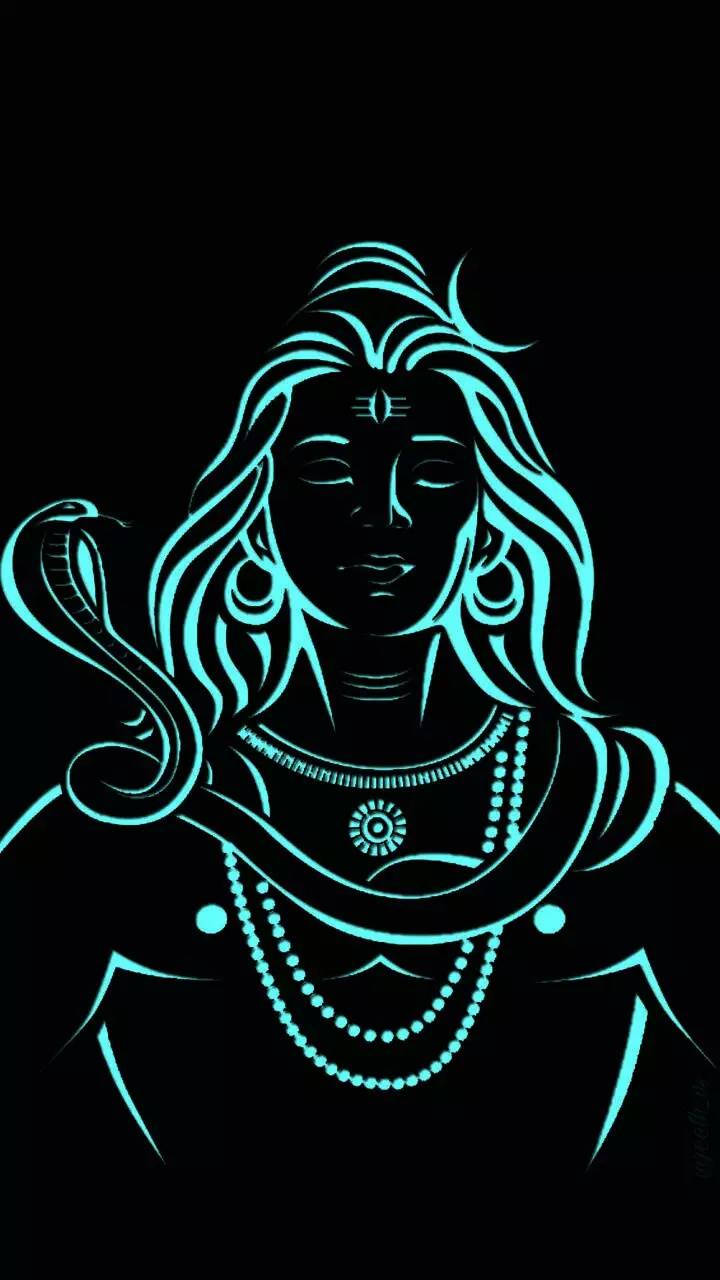 Sininen Mahadev Rudra Avatar -äääriviiva Taustakuvat