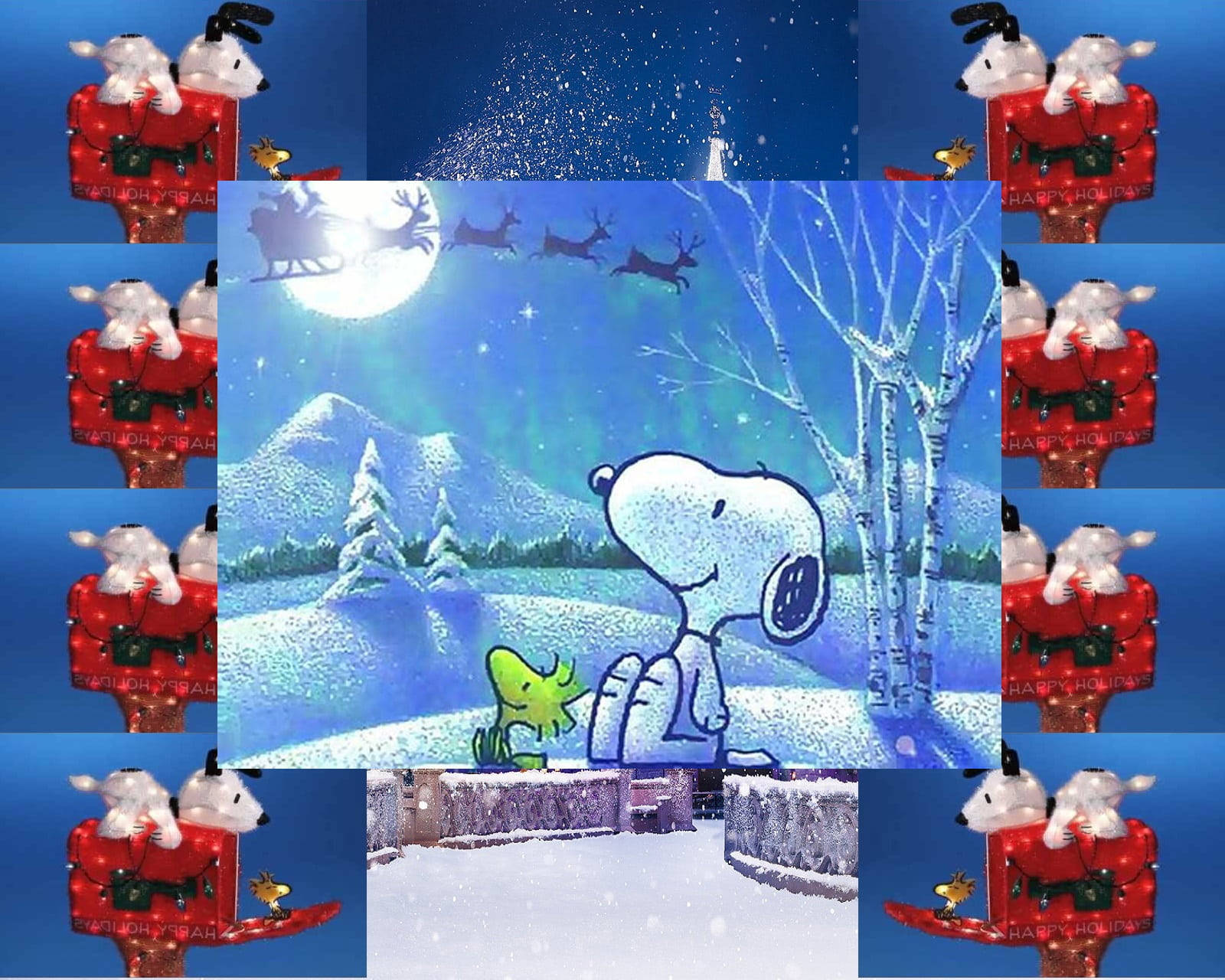 Snoopy Joulu Woodstock Joulupukki Taustakuvat