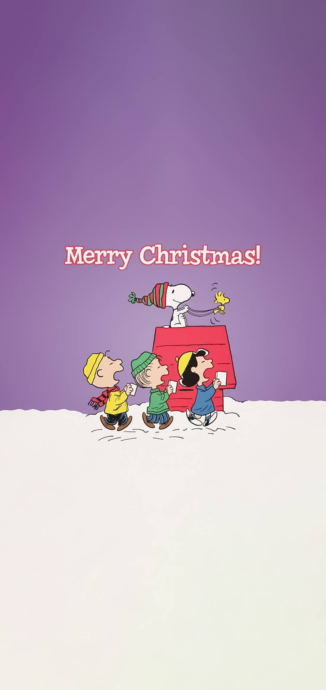 Snoopy kävelemässä joulu-iPhone Taustakuvat