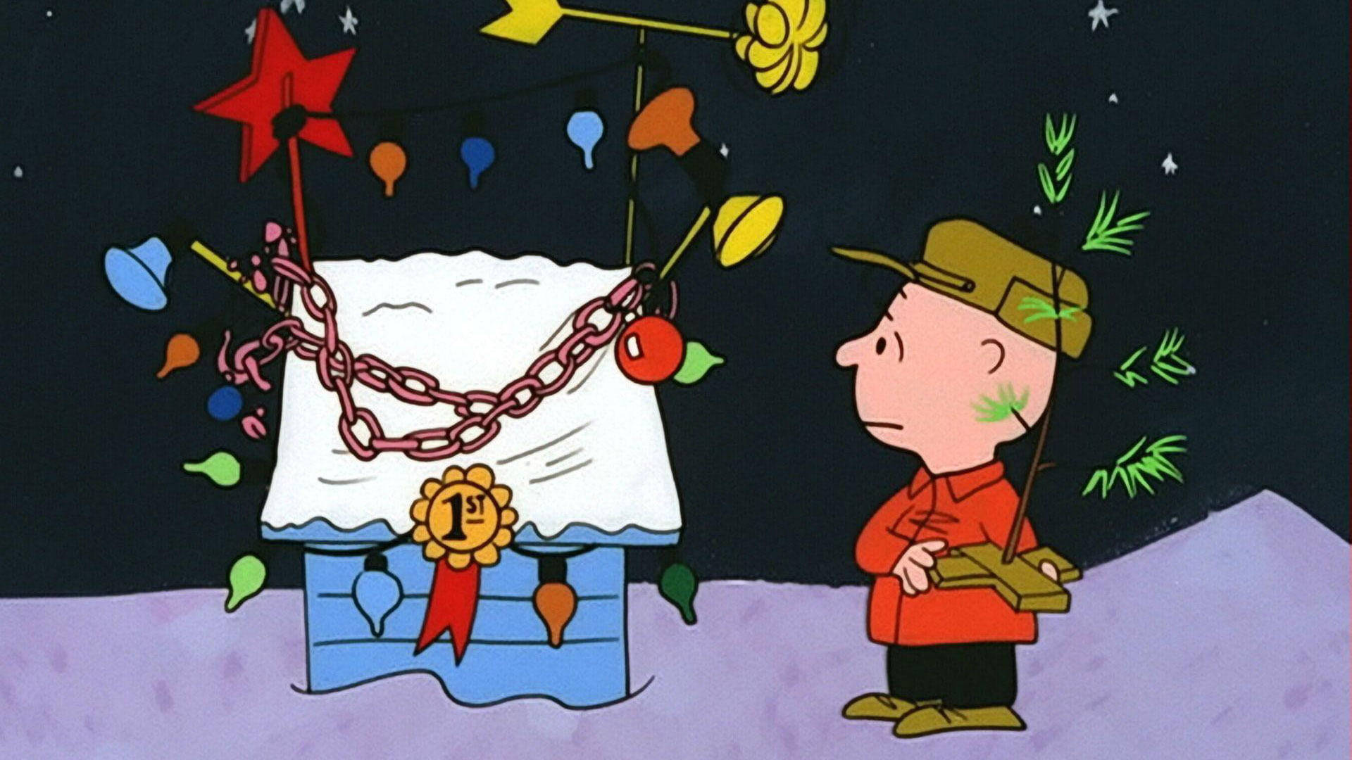 Snoopyn joulukoristeet koirankopissa Taustakuvat