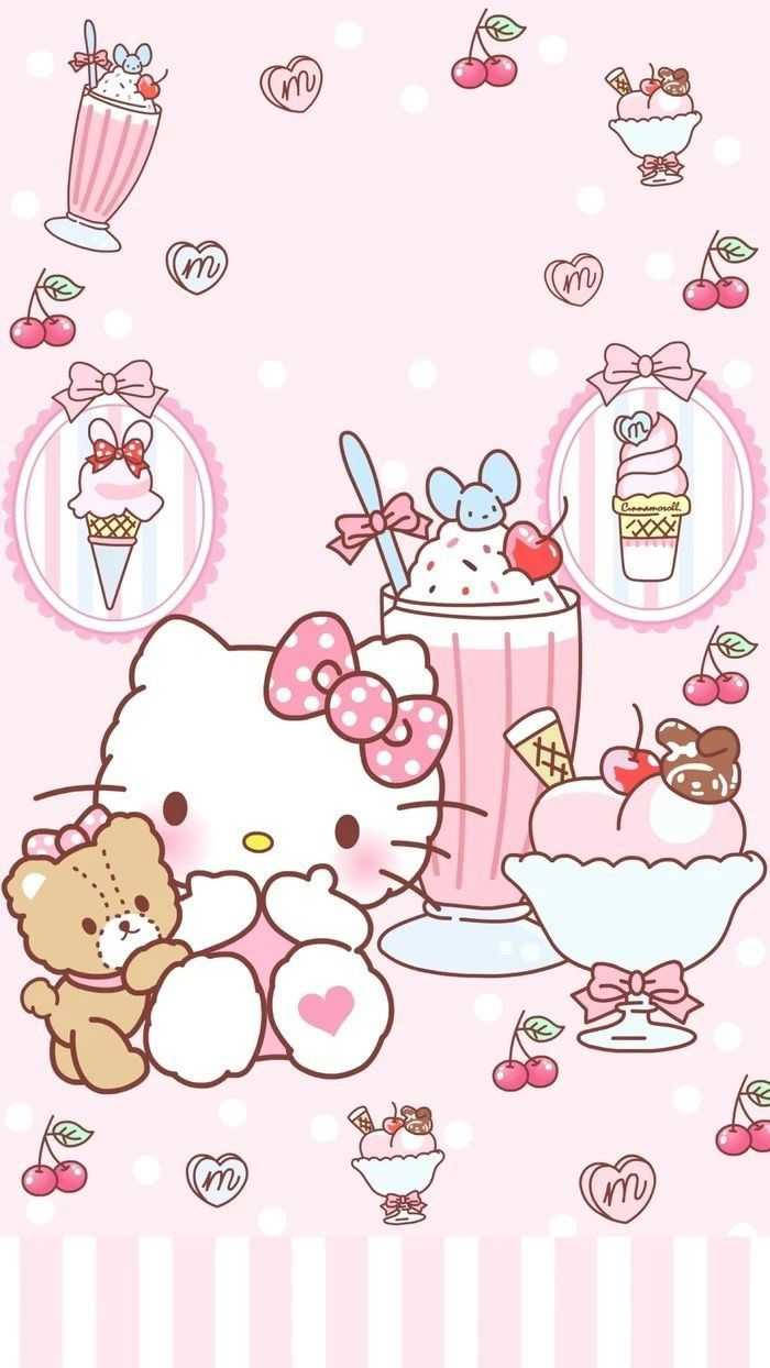 Sokerisen suloinen Hello Kitty -estetiikka Taustakuvat