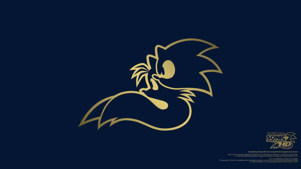 Teaser-taustakuva Sonic 2:lle kultaisella Sonic-ikonilla.