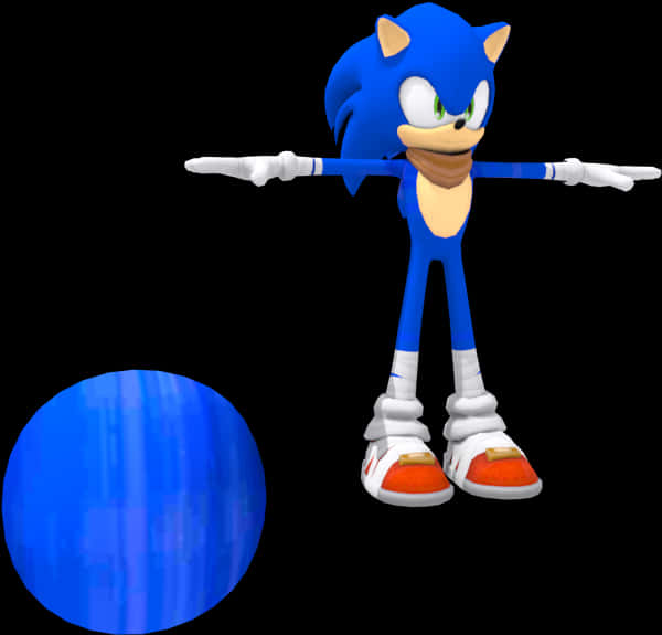 Sonic-hahmon asento sinisen pallon kanssa Taustakuvat