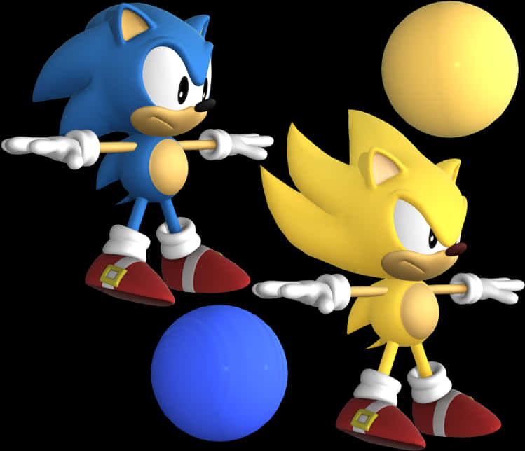 Sonic ja Super Sonic -asentoja Taustakuvat