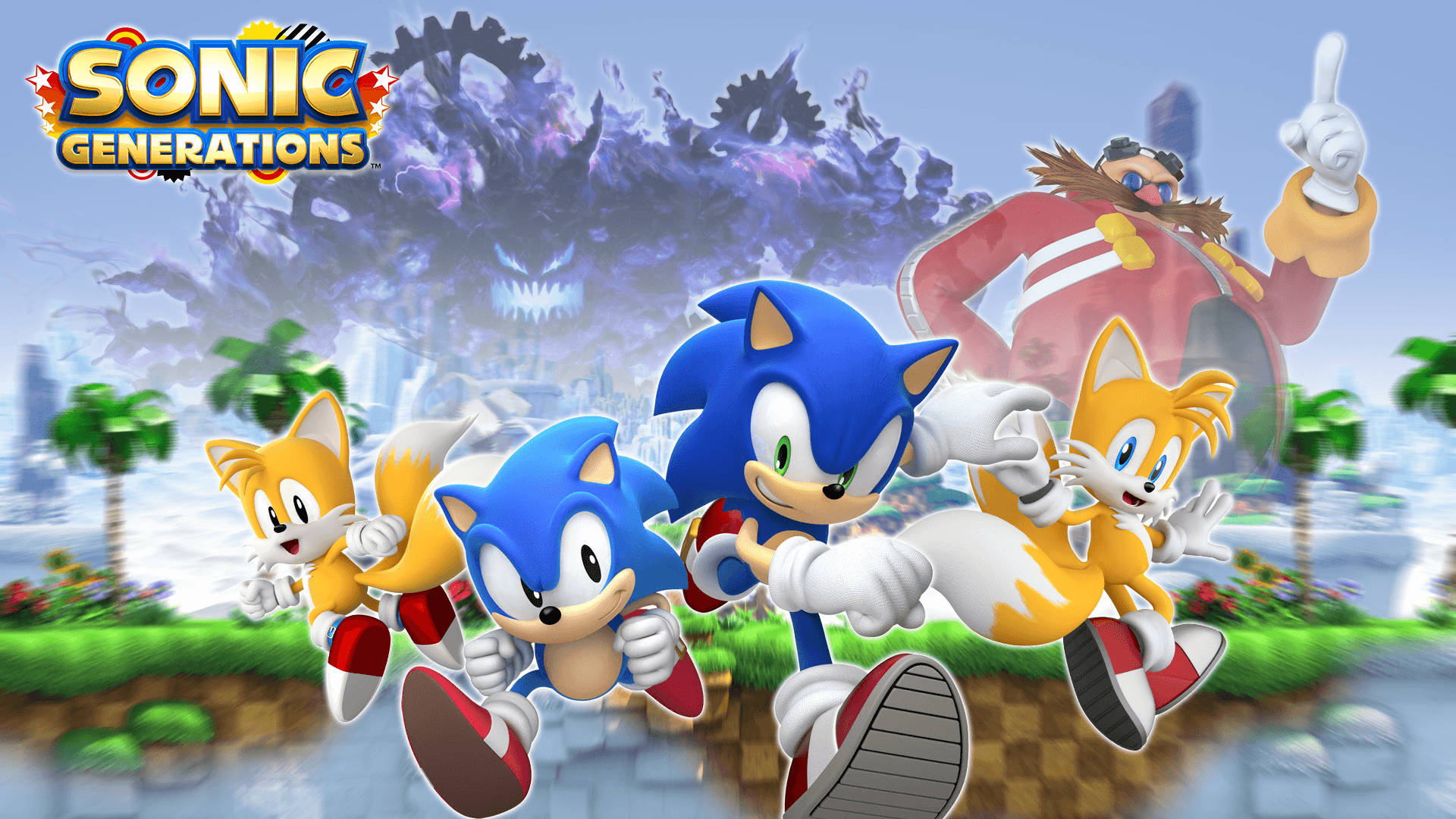 Sonic juoksee Seaside Hillin läpi Taustakuvat