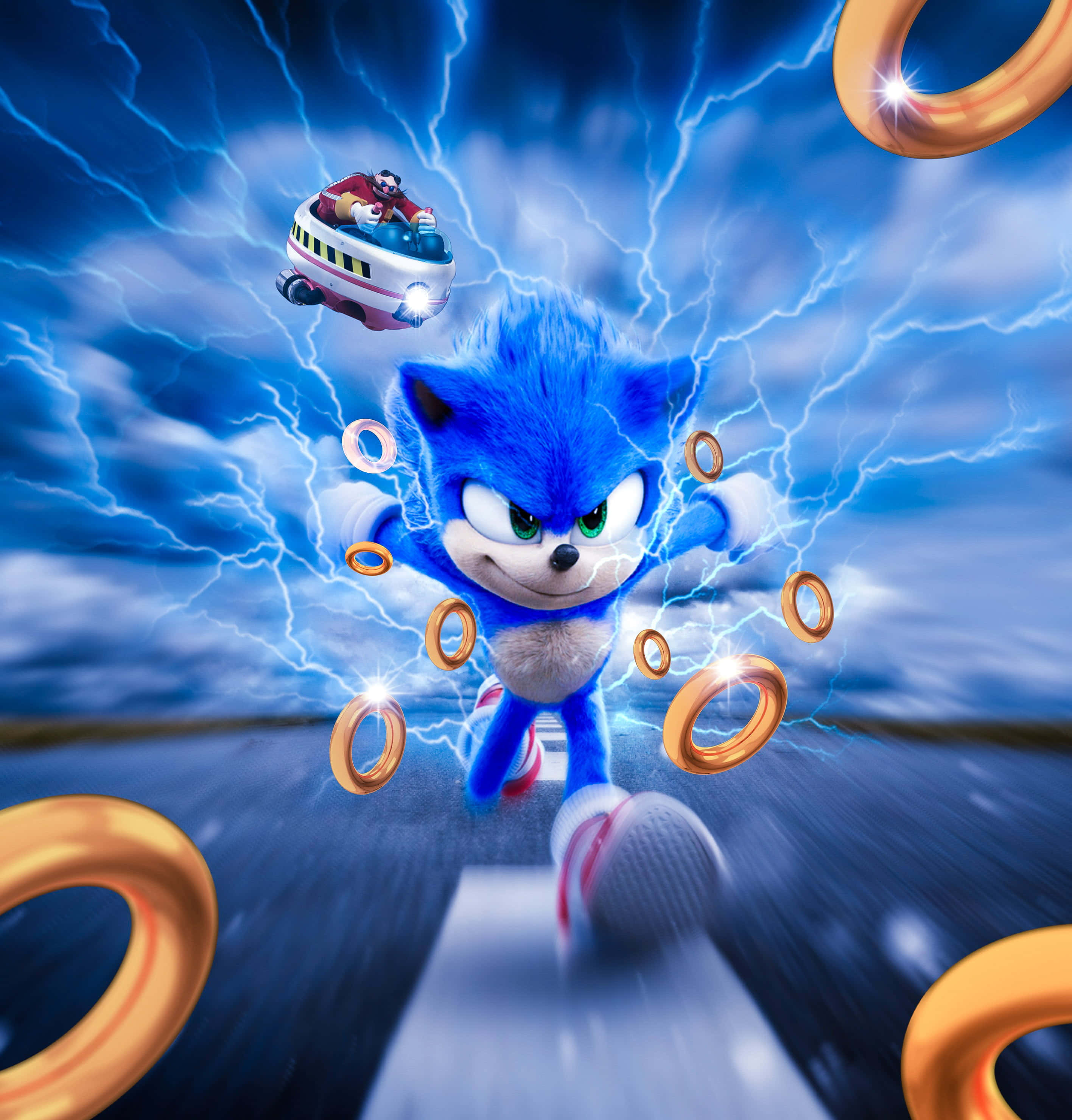 Sonic the Hedgehog juoksee Green Hill Zonella Taustakuvat