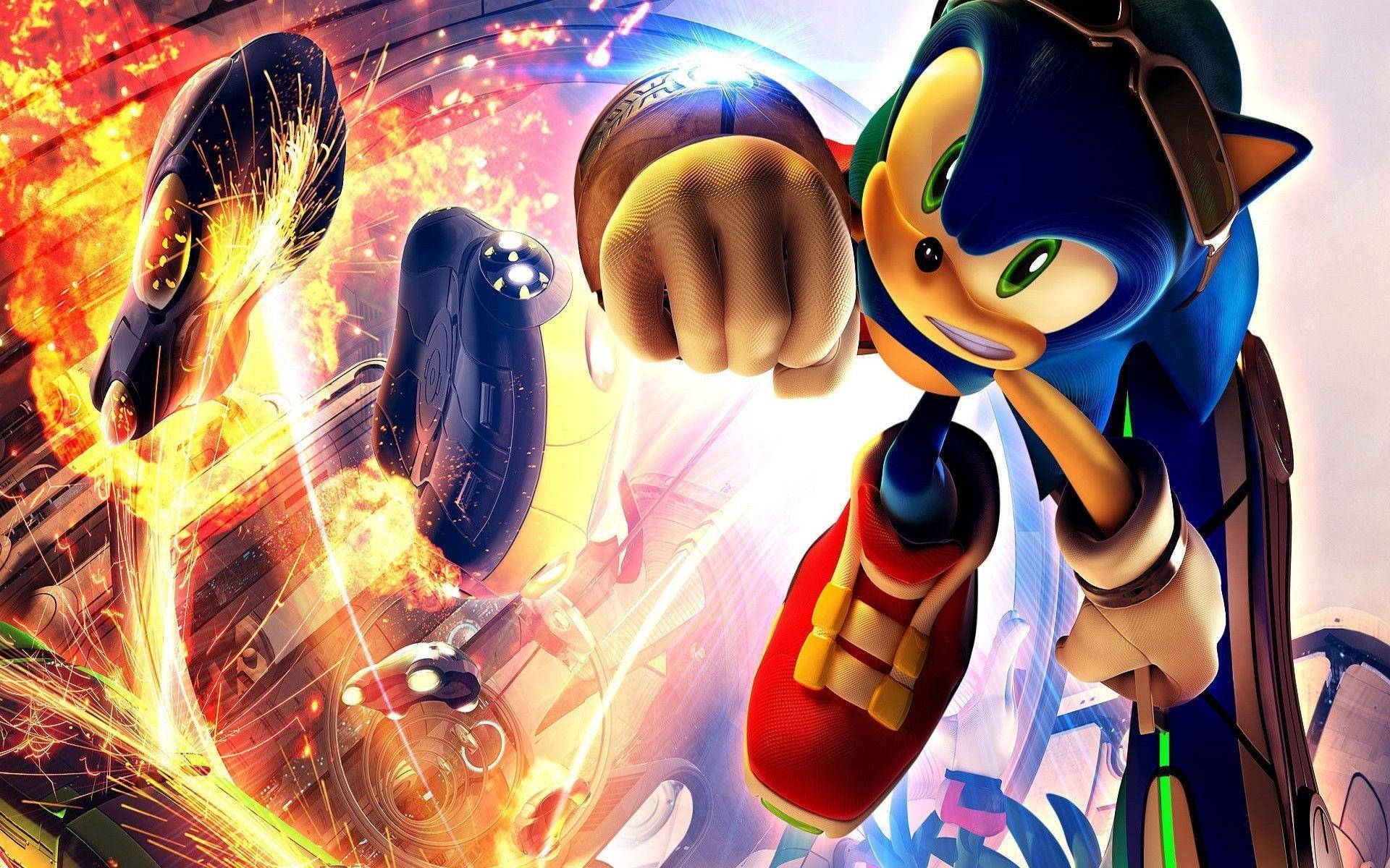Sonic the Hedgehog räjähtää kaupungin läpi! Taustakuvat