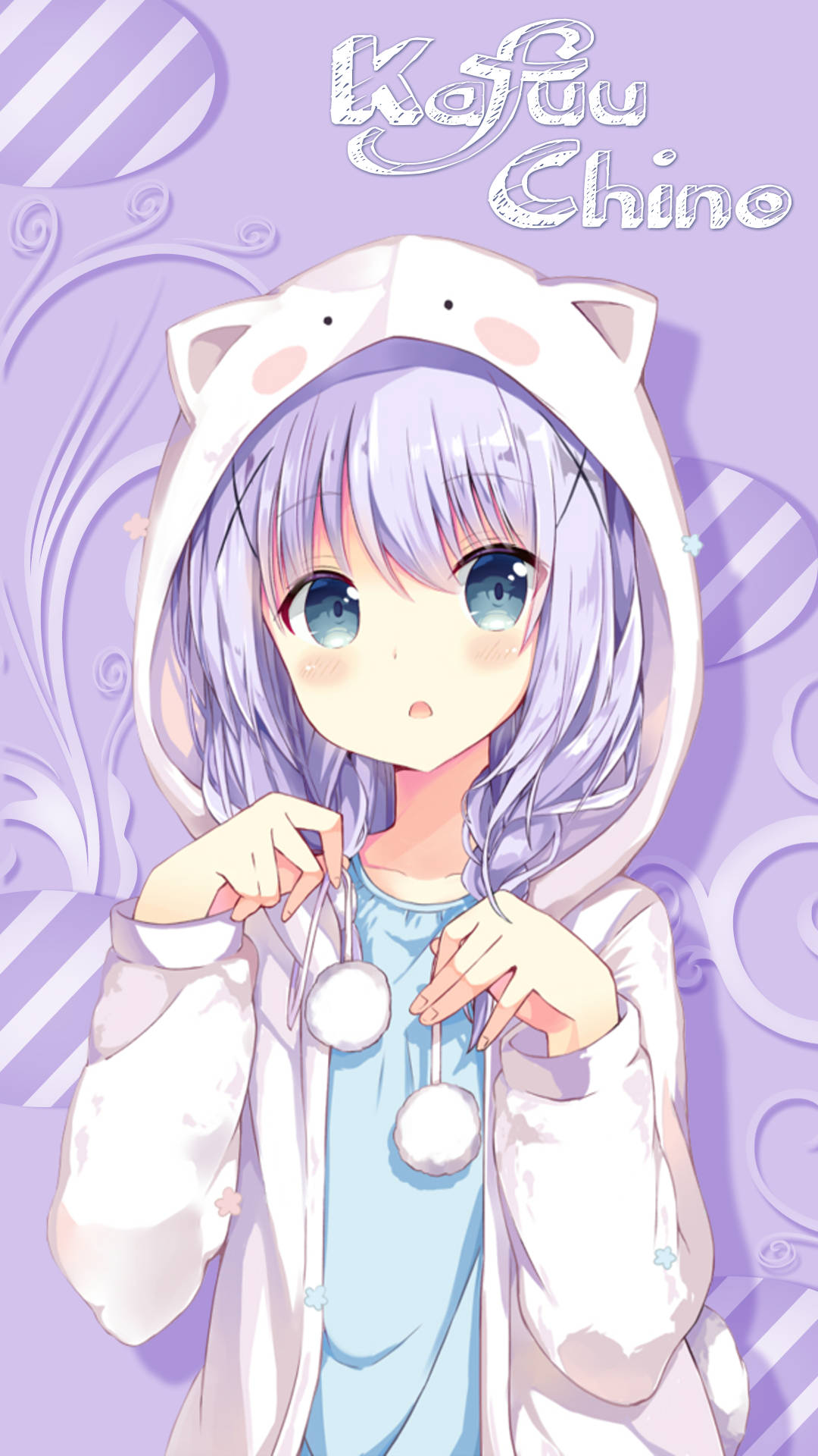 Söpö anime Kafuu Chino pupuhupparissa Taustakuvat
