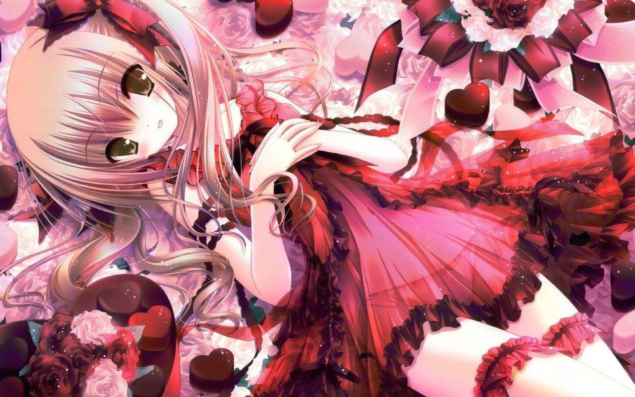 Söpö anime-tyttö isot silmät Taustakuvat