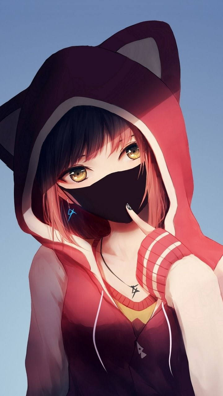 Söpö anime-tyttö iPhone-taustakuva Taustakuvat